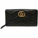 【GUCCI 】Marmont仿舊金色雙G LOGO V字車紋拉鍊長夾 ★19cm*11cm*2.5cm★