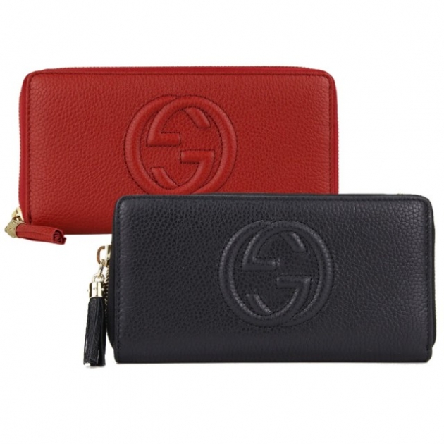 【GUCCI 】經典 SOHO 大雙G LOGO小牛皮拉鍊長夾 ★18.5cm*9cm*2.2cm★