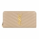 【YSL】MONOGRAM系列 V字縫線魚子醬牛皮金屬LOGO拉鍊手拿長夾 ★19cm*9.5cm*2.5cm★